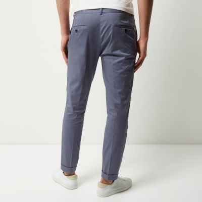 Grey cropped skinny trousers